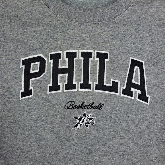 Philadelphia‎ 76ers Mitchell & Ness NBA Womens Medium Sweatshirt Gray NWT - Picture 3 of 8